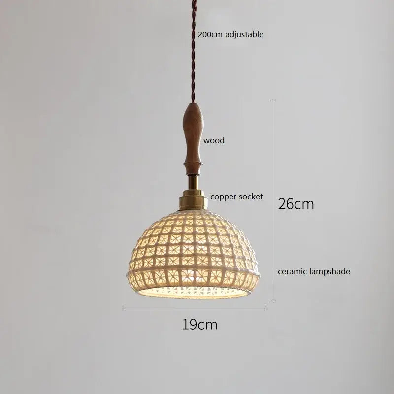 Butterfly ceramic led pendant lamp bedroom white fluted light