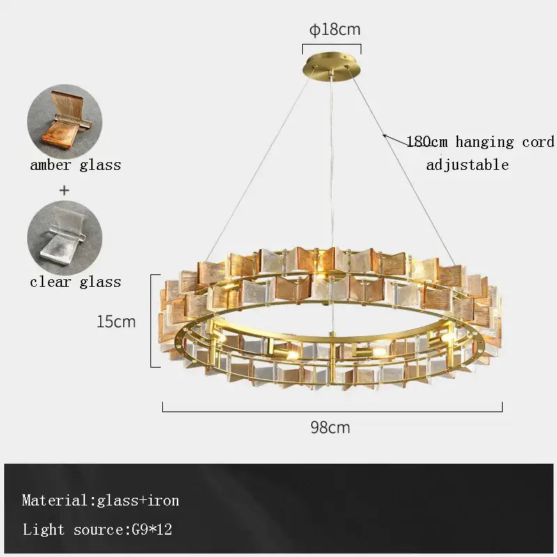 Butterfly glass chandelier gold rectangular light for dining room