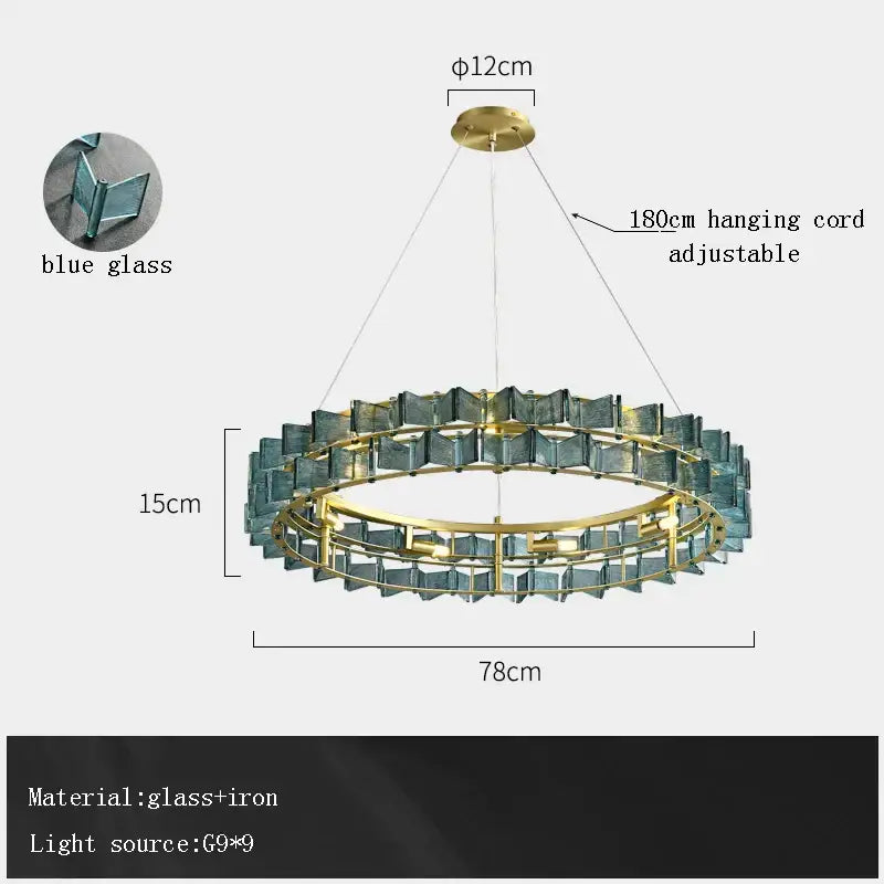Butterfly glass chandelier gold rectangular light for dining room