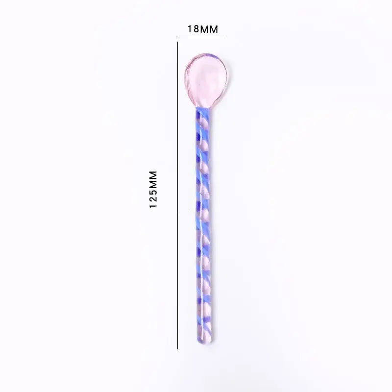 Candy colorful glass stirring spoon set kitchen dining room decor