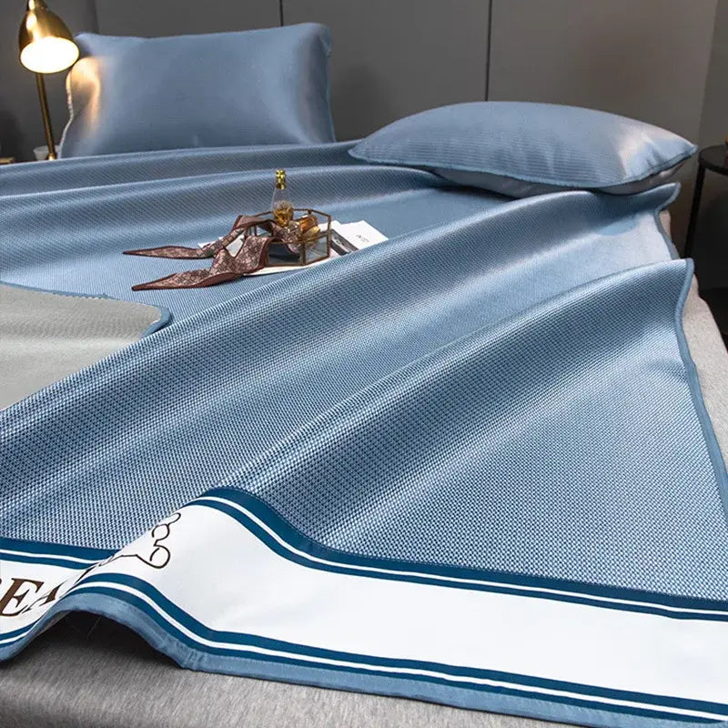 Carbon light cooling mat and pillowcase set light blue bedroom bedding