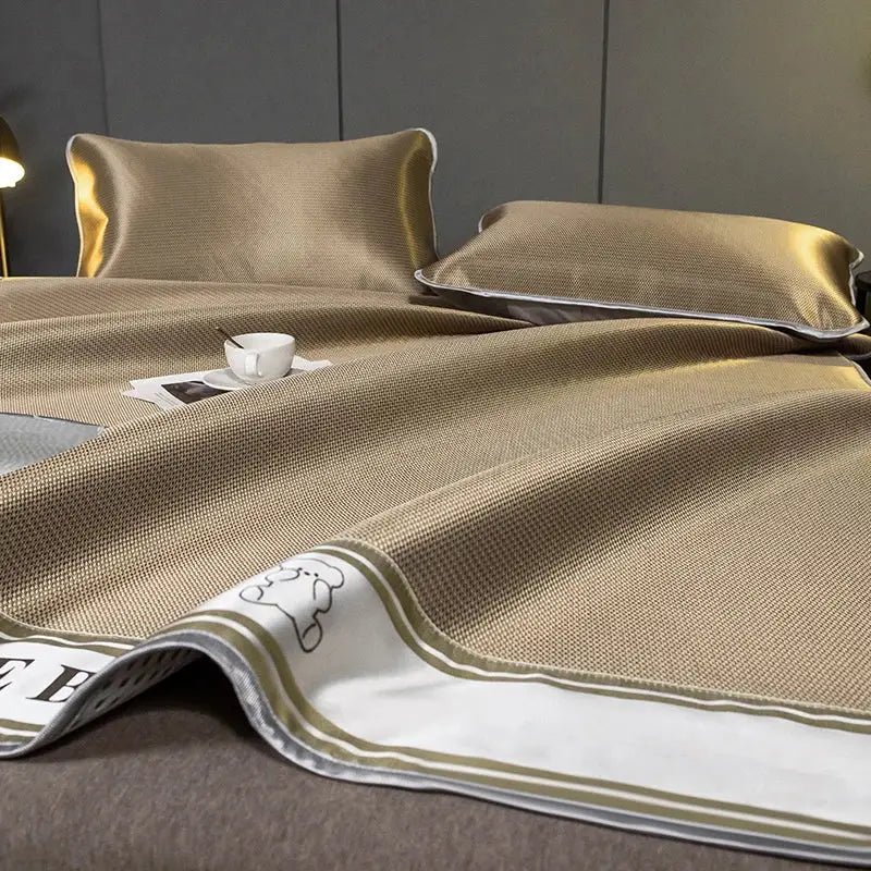 Carbon light cooling mat and pillowcase set light blue bedroom bedding