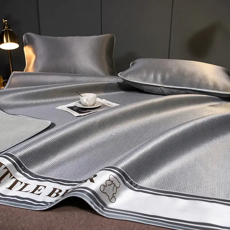 Carbon light cooling mat and pillowcase set light blue bedroom bedding