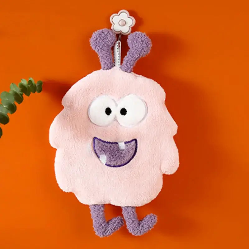 Cartoon animal coral velvet monster hand towel set kitchen decor