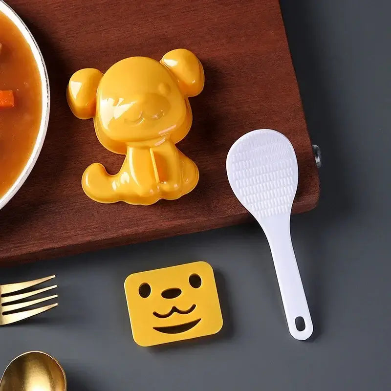 Cartoon animals sushi and sandwich mold set for kitchen bento kids