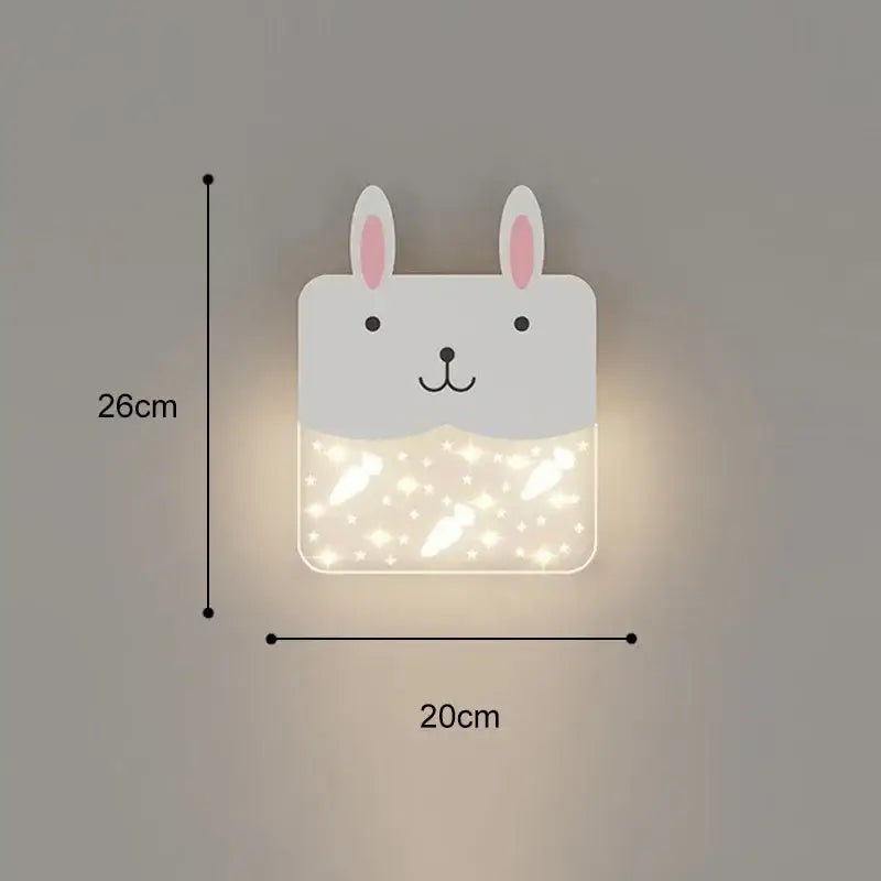 Cartoon blue & white whale wall lamp bedroom led art