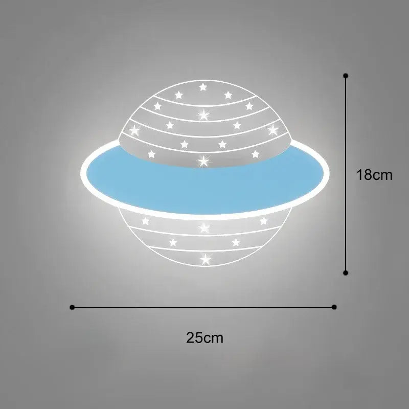 Cartoon blue & white whale wall lamp bedroom led art