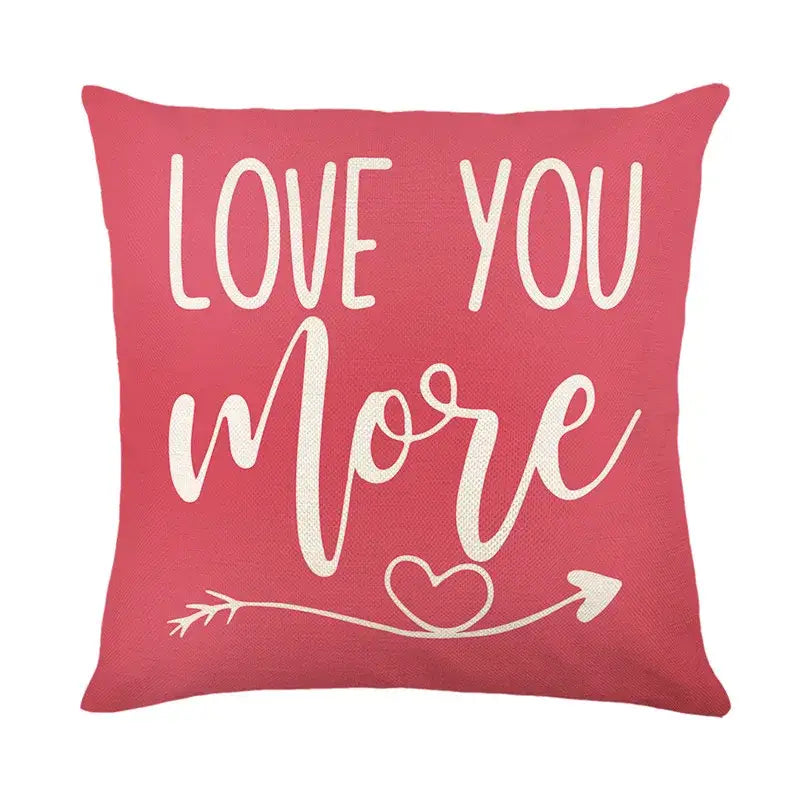 Cartoon cat linen pillowcase red teacup design living room cushion