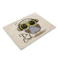 Cartoon cute owl animal dining table placemats set of 6 kitchen mats