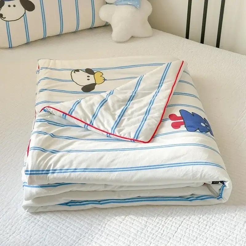 Cartoon patchwork white cookie summer cooling blanket bedroom comforter