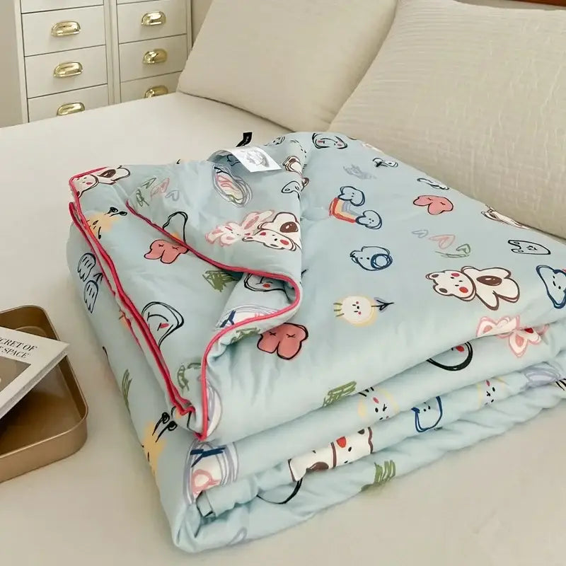 Cartoon patchwork white cookie summer cooling blanket bedroom comforter