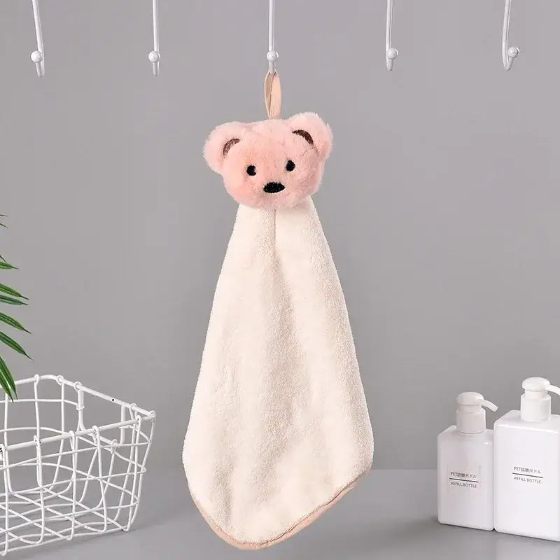 Cartoon rabbit coral fleece hand towel bathroom quick dry terry cloth