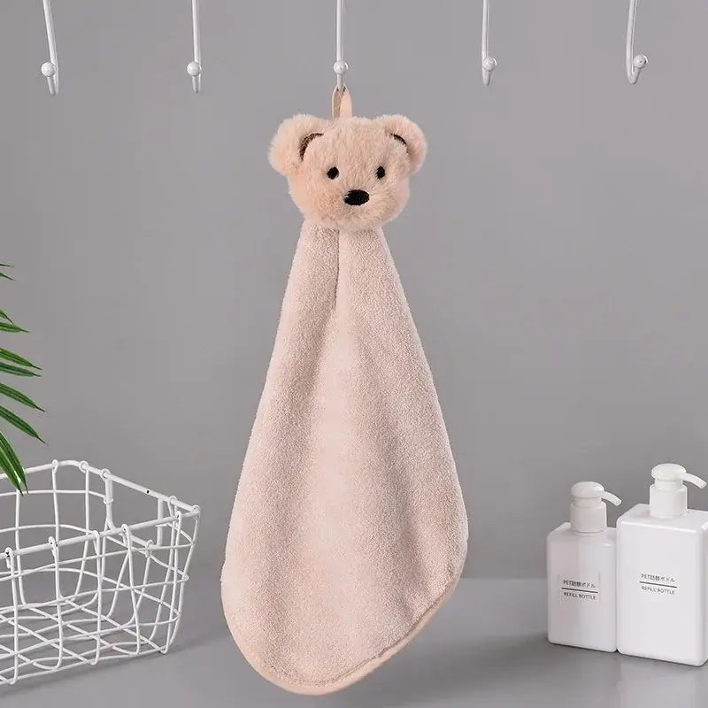 Cartoon rabbit coral fleece hand towel bathroom quick dry terry cloth