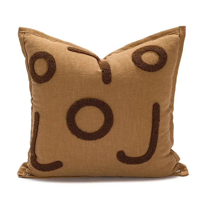 Cartoon tiger embroidered yellow cotton pillow cover bedroom