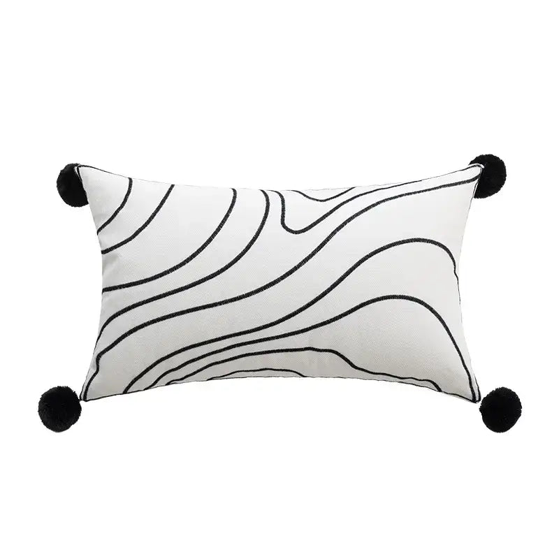 Cartoon tiger embroidered yellow cotton pillow cover bedroom