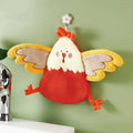 Cartoon yellow & white chicken coral velvet hand towel kitchen decor