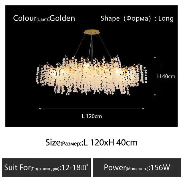 Cascading gold circular crystal chandelier living room pendant light