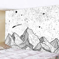 Celestial black & white stars mandala tapestry bedroom wall decor