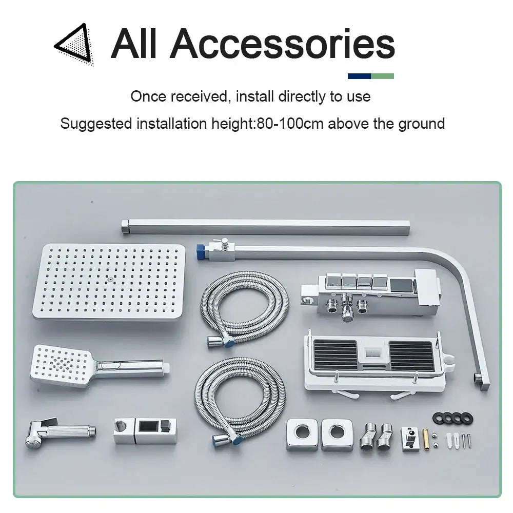 Chrome decorbites digital display shower system with tub spout bathroom