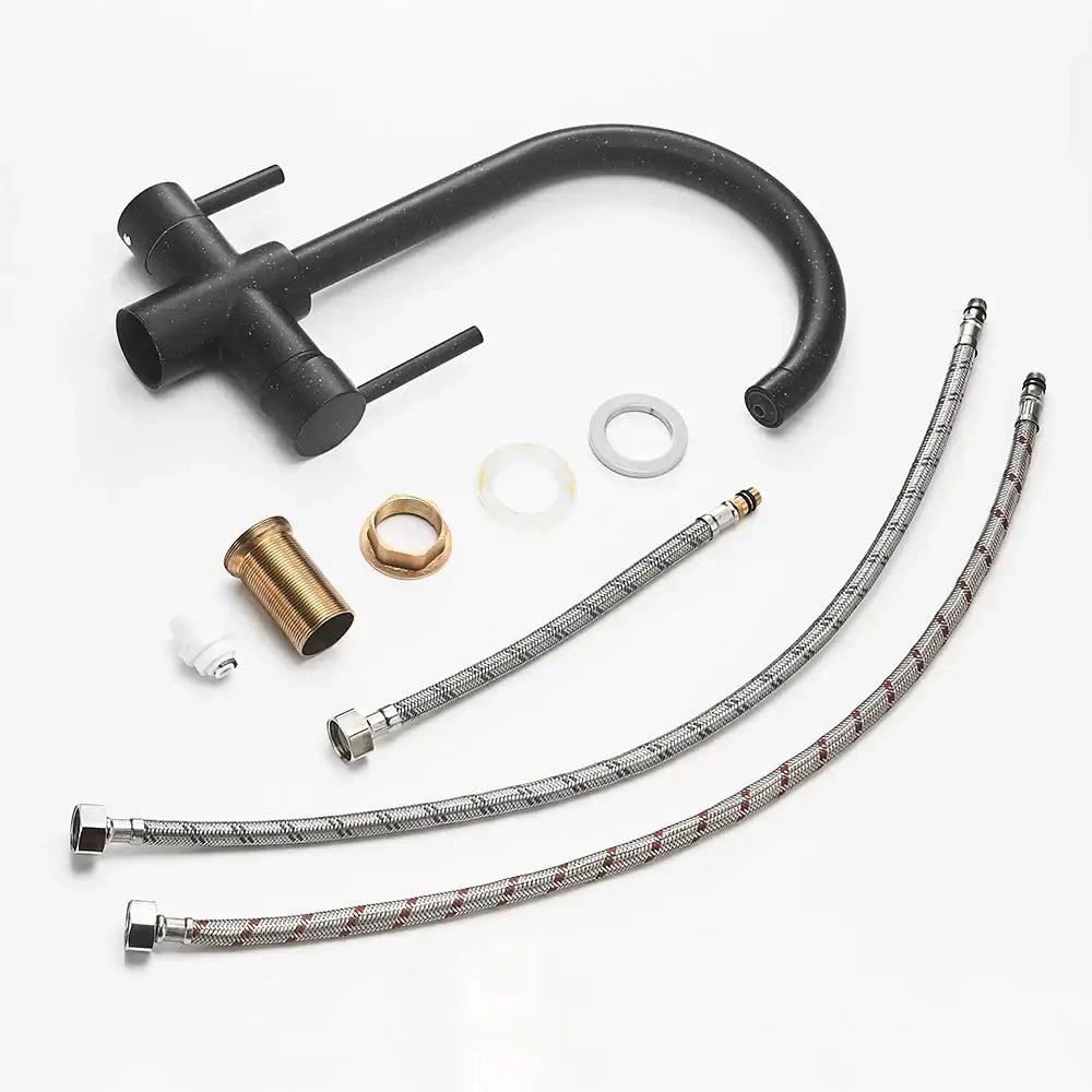 Chrome high arc dual handle drinking water filter kitchen sink faucet