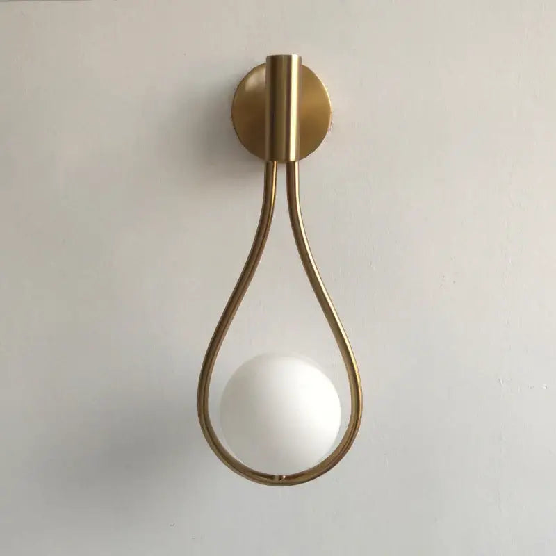 Chrome teardrop wall sconce with white glass ball for bedroom