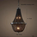 Classic black aluminum chain pendant lights dining room chandelier