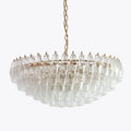 Classic pink & amber glass chandelier dining room lighting