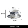 Classical grey blue rose ceramic cup and saucer set dining room mug