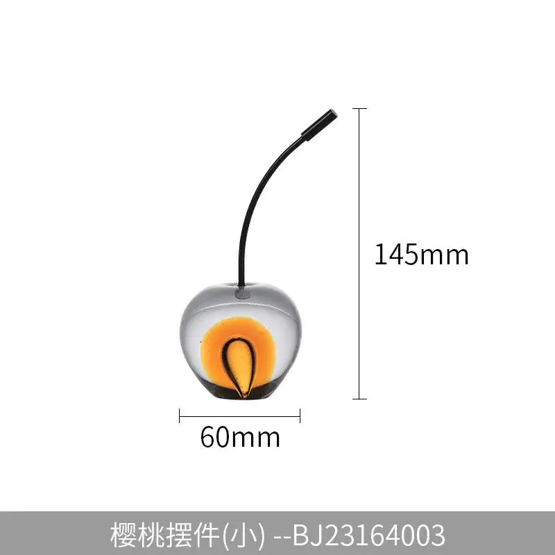 Clear and gold crystal cherry sculpture living room decor
