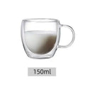 Clear double wall high borosilicate glass mug dining room coffee cup