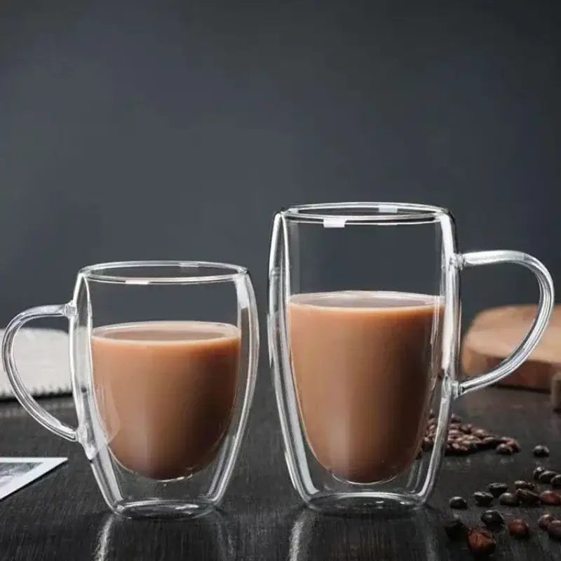 Clear double wall high borosilicate glass mug dining room coffee cup