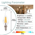 Clear glass candelabra dimmable chandelier led bulbs dining room 12-pack