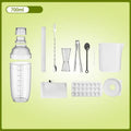 Clear glass cocktail shaker with silver lid for kitchen and barware