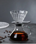 Clear glass drip pot coffee set kitchen carafe with filter