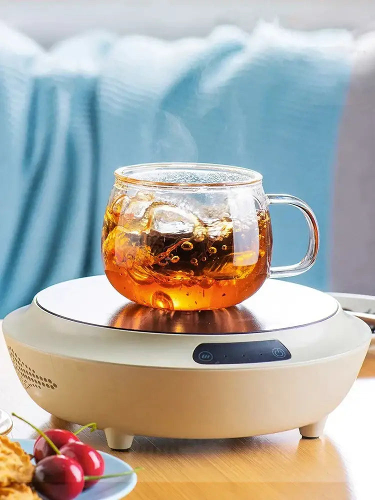 Clear glass floral tea cup with filter and lid kitchen teaware