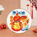 Cloisonne silk enamel painting diy kit blue & red bird dining room decor