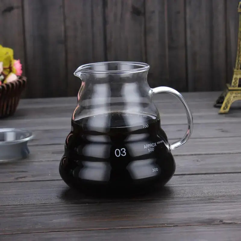 Cloud glass coffee kettle kitchen clear glass pot with silver handle