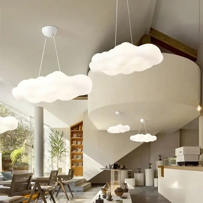Cloud led ceiling chandelier white bedroom pendant light