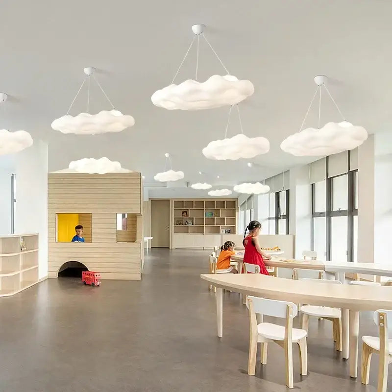 Cloud led ceiling chandelier white bedroom pendant light
