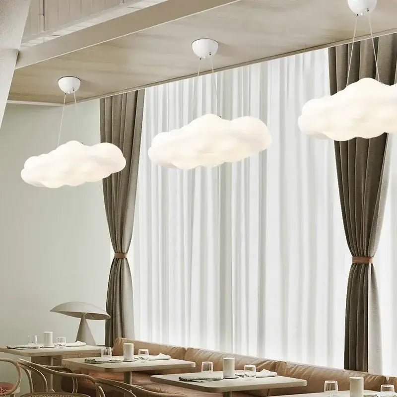 Cloud led ceiling chandelier white bedroom pendant light