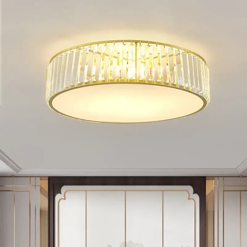 Cloud shaped gold crystal zen ceiling light for living room