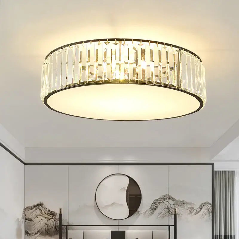 Cloud shaped gold crystal zen ceiling light for living room