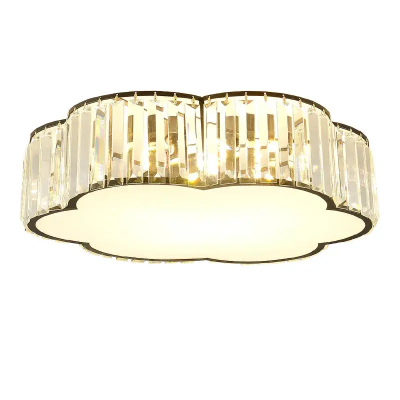 Cloud shaped gold crystal zen ceiling light for living room