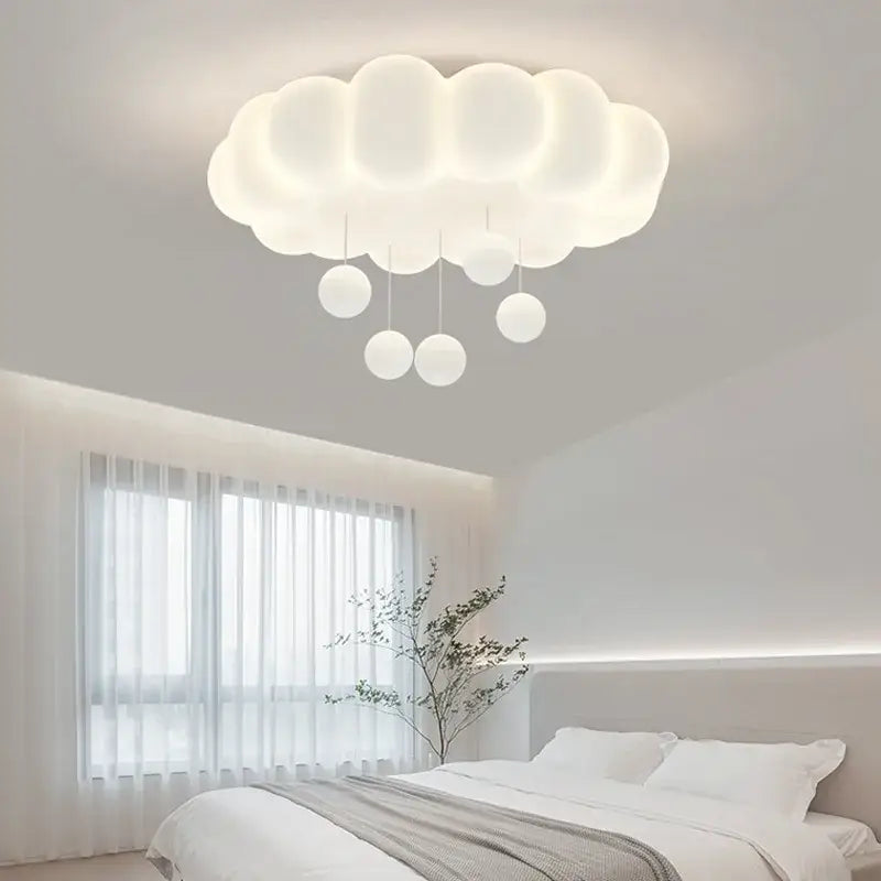 Cloud shaped off white pendant light living room decorbites dimming pendant