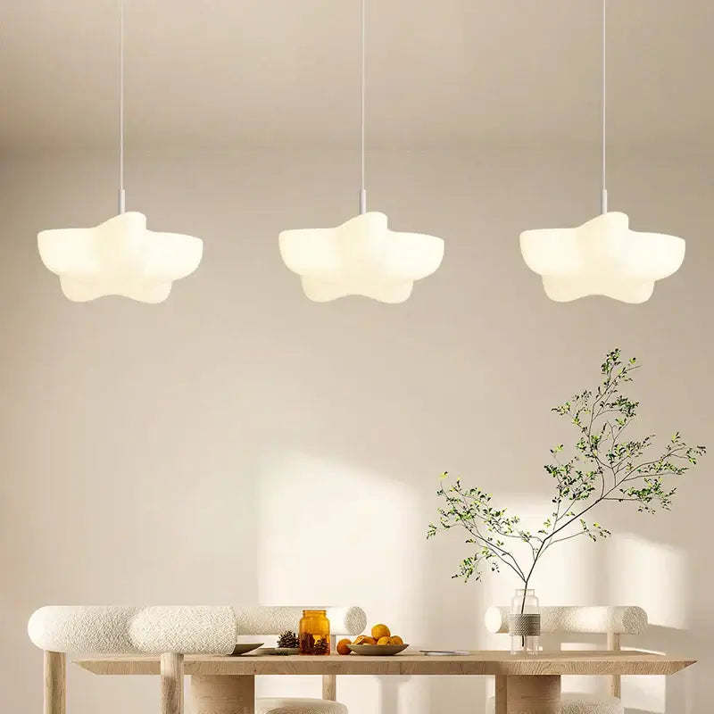 Cloud white modern chandelier floating kitchen island light
