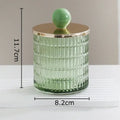 Colorful glass tea canister set with gold ceramic lids kitchen storage jar