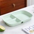 Colorful ribbed divided dish diet plate set with utensils dining room