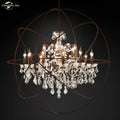 Contemporary bronze crystal led chandelier dining room pendant light