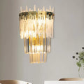 Contemporary gold crystal prisms wall light bedroom flush mount
