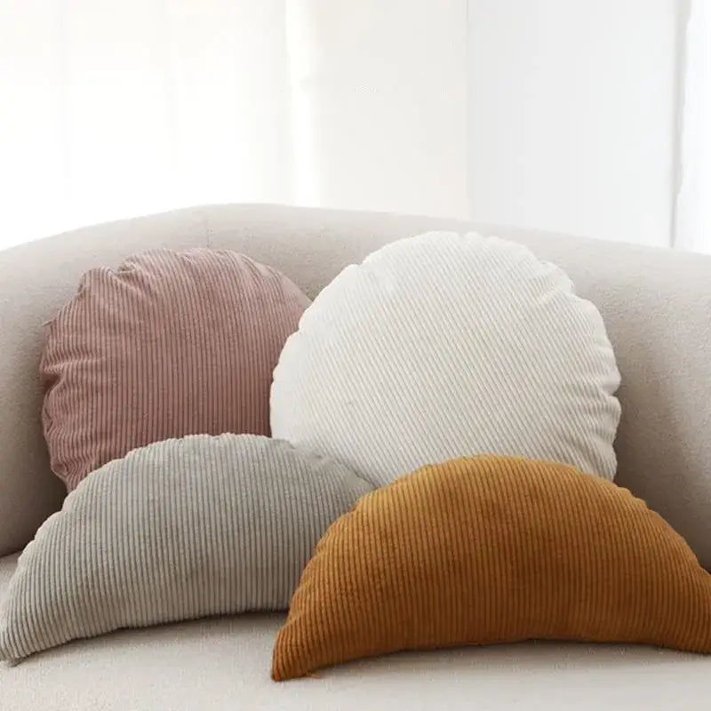 Corduroy round pillow cover living room solid stripe decor